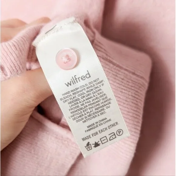 WILFRED Santorini Cardigan Sweater Cashmere Wool Dawn Pink M Medium Aritzia - Picture 15 of 16